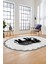 Fil Desen Baskılı Kaymaz Taban Yıkanabilir Modern Oval Yolluk Salon Halısı O-MODERN-101-GRİ 4