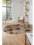 Baklava Desen Baskılı Kaymaz Taban Yıkanabilir Modern Oval Yolluk Salon Halısı O-MODERN-103-KAHVE 2