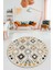 Baskılı Kaymaz Yıkanabilir Etnik Modern Yuvarlak Mutfak Halısı Salon Halısı Y-Modern-60-Sarı 1