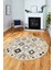 Baskılı Kaymaz Yıkanabilir Etnik Modern Yuvarlak Mutfak Halısı Salon Halısı Y-Modern-60-Sarı 3