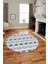 Baskılı Kaymaz Yıkanabilir Kilim Desen Yuvarlak Mutfak Halısı Salon Halısı Y-Modern-64-Mavi 5