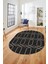 Şık Sade Desen Özel Dijital Kaymaz Yıkanabilir Oval Yolluk Salon Halısı O-Modern-88-Antrasit 4