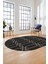 Şık Sade Desen Özel Dijital Kaymaz Yıkanabilir Oval Yolluk Salon Halısı O-Modern-88-Antrasit 5