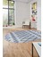 Modern Kilim Desen Dijital Kaymaz Yıkanabilir Oval Yolluk Mutfak Salon Halısı O-Modern-92-Mavi 2