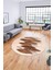 Baskılı Kaymaz Taban Yıkanabilir Yaprak Desenli Mutfak Yuvarlak Salon Halısı Y-Modern-08-Kahve 5