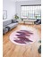 Baskılı Kaymaz Taban Yıkanabilir Yaprak Desenli Mutfak Yuvarlak Salon Halısı Y-Modern-08-Mor 5
