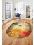 Baskılı Kaymaz Taban Yıkanabilir Modern Oval Yolluk Mutfak Salon Halısı O-MODERN-109-RENKLİ 2