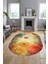 Baskılı Kaymaz Taban Yıkanabilir Modern Oval Yolluk Mutfak Salon Halısı O-MODERN-109-RENKLİ 4