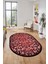 Modern Klasik Desen Dijital Kaymaz Yıkanabilir Oval Yolluk Mutfak Salon Halısı O-Modern-32-Bordo 5