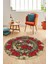 Modern Çiçek Desenli Dijital Kaymaz Yıkanabilir Yuvarlak Mutfak Salon Halısı Y-Modern-21-Krem 2
