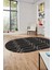Şık Sade Desen Özel Dijital Kaymaz Yıkanabilir Oval Yolluk Salon Halısı O-Modern-88-Antrasit 3