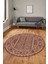 Kilim Desen Baskılı Kaymaz Taban Yıkanabilir Modern Yuvarlak Salon Halısı Y-MODERN-108-BORDO 1