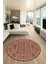 Kilim Desen Baskılı Kaymaz Taban Yıkanabilir Modern Yuvarlak Salon Halısı Y-MODERN-108-BORDO 3