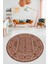 Kilim Desen Baskılı Kaymaz Taban Yıkanabilir Modern Yuvarlak Salon Halısı Y-MODERN-108-BORDO 5