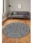 Kilim Desen Baskılı Kaymaz Taban Yıkanabilir Modern Yuvarlak Salon Halısı Y-MODERN-108-GRİ 1