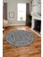 Kilim Desen Baskılı Kaymaz Taban Yıkanabilir Modern Yuvarlak Salon Halısı Y-MODERN-108-GRİ 2