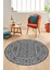 Kilim Desen Baskılı Kaymaz Taban Yıkanabilir Modern Yuvarlak Salon Halısı Y-MODERN-108-GRİ 4