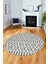 3D Kilim Desen Özel Tasarım Kaymaz Yıkanabilir Yuvarlak Mutfak Salon Halısı Y-Modern-84-Gri 1