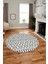 3D Kilim Desen Özel Tasarım Kaymaz Yıkanabilir Yuvarlak Mutfak Salon Halısı Y-Modern-84-Gri 4