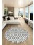 3D Kilim Desen Özel Tasarım Kaymaz Yıkanabilir Yuvarlak Mutfak Salon Halısı Y-Modern-84-Gri 5