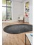 Şık Desen Baskılı Kaymaz Taban Yıkanabilir Modern Oval Yolluk Salon Halısı O-MODERN-111-ANTRASİT 1