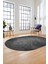 Şık Desen Baskılı Kaymaz Taban Yıkanabilir Modern Oval Yolluk Salon Halısı O-MODERN-111-ANTRASİT 3