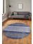 Kilim Desen Özel Tasarım Kaymaz Yıkanabilir Yuvarlak Mutfak Salon Halısı Y-Modern-83-Mavi 3