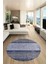 Kilim Desen Özel Tasarım Kaymaz Yıkanabilir Yuvarlak Mutfak Salon Halısı Y-Modern-83-Mavi 5