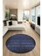 Sade Modern Desen Dijital Kaymaz Yıkanabilir Yuvarlak Mutfak Salon Halısı Y-Modern-28-Mavi 1
