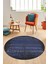 Sade Modern Desen Dijital Kaymaz Yıkanabilir Yuvarlak Mutfak Salon Halısı Y-Modern-28-Mavi 2