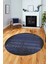 Sade Modern Desen Dijital Kaymaz Yıkanabilir Yuvarlak Mutfak Salon Halısı Y-Modern-28-Mavi 5