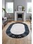 Etnik Baskılı Kaymaz Taban Yıkanabilir Oval Yolluk Mutfak Salon Halısı O-MODERN-119-MAVİ 4