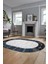 Etnik Baskılı Kaymaz Taban Yıkanabilir Oval Yolluk Mutfak Salon Halısı O-MODERN-119-MAVİ 5