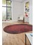 Şık Desen Baskılı Kaymaz Taban Yıkanabilir Modern Oval Yolluk Salon Halısı O-MODERN-111-BORDO 1
