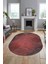 Şık Desen Baskılı Kaymaz Taban Yıkanabilir Modern Oval Yolluk Salon Halısı O-MODERN-111-BORDO 4