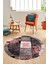 Modern Göbekli Desen Dijital Kaymaz Yıkanabilir Yuvarlak Mutfak Salon Halısı Y-Modern-33-Pembe 1