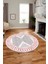 Baskılı Ince Kaymaz Taban Yıkanabilir Modern Mutfak Yuvarlak Salon Halısı Y-Modern-07-Pembe 1