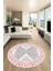Baskılı Ince Kaymaz Taban Yıkanabilir Modern Mutfak Yuvarlak Salon Halısı Y-Modern-07-Pembe 2