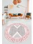 Baskılı Ince Kaymaz Taban Yıkanabilir Modern Mutfak Yuvarlak Salon Halısı Y-Modern-07-Pembe 4