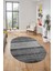 Kilim Desen Özel Tasarım Dijital Kaymaz Yıkanabilir Oval Yolluk Salon Halısı O-Modern-83-Gri 2