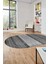 Kilim Desen Özel Tasarım Dijital Kaymaz Yıkanabilir Oval Yolluk Salon Halısı O-Modern-83-Gri 3