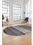 Kilim Desen Özel Tasarım Dijital Kaymaz Yıkanabilir Oval Yolluk Salon Halısı O-Modern-83-Gri 5