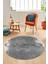3D Baskılı Kaymaz Yıkanabilir Sade Desen Yuvarlak Mutfak Salon Halısı Y-Modern-44-Gri 1