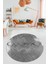 3D Baskılı Kaymaz Yıkanabilir Sade Desen Yuvarlak Mutfak Salon Halısı Y-Modern-44-Gri 2