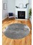 3D Baskılı Kaymaz Yıkanabilir Sade Desen Yuvarlak Mutfak Salon Halısı Y-Modern-44-Gri 4
