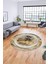 Baskılı Kaymaz Yıkanabilir Modern Mermer Desen Yuvarlak Salon Halısı Y-Modern-46-Gold 2