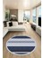 Modern Kilim Desenli Dijital Kaymaz Yıkanabilir Yuvarlak Mutfak Salon Halısı Y-Modern-18-Lacivert 1