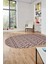 3D Kilim Desen Özel Tasarım Dijital Kaymaz Yıkanabilir Oval Yolluk Salon Halısı O-Modern-84-Bordo 3