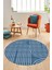 Sade Desen Baskılı Kaymaz Taban Yıkanabilir Modern Yuvarlak Salon Halısı Y-MODERN-110-MAVİ 4