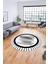Renkli Modern Desenli Dijital Kaymaz Yıkanabilir Yuvarlak Mutfak Salon Halısı Y-Modern-22-Gri 4